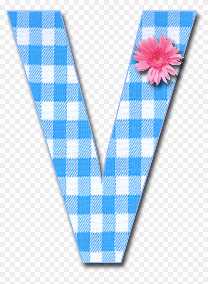 Blue Gingham V Png 1,200×1,321 Pixels - Alphabet #801904