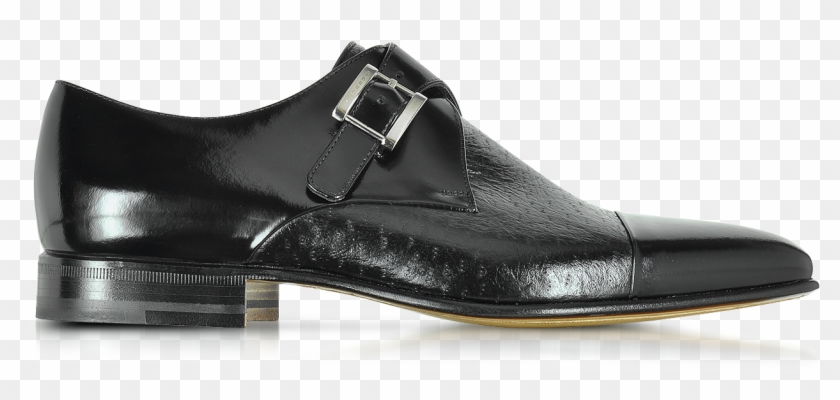 Nancy Black Peccary Leather Monk Strap Shoe Moreschi - Moreschi Nancy Black Peccary Leather Monk Strap Shoe #802023