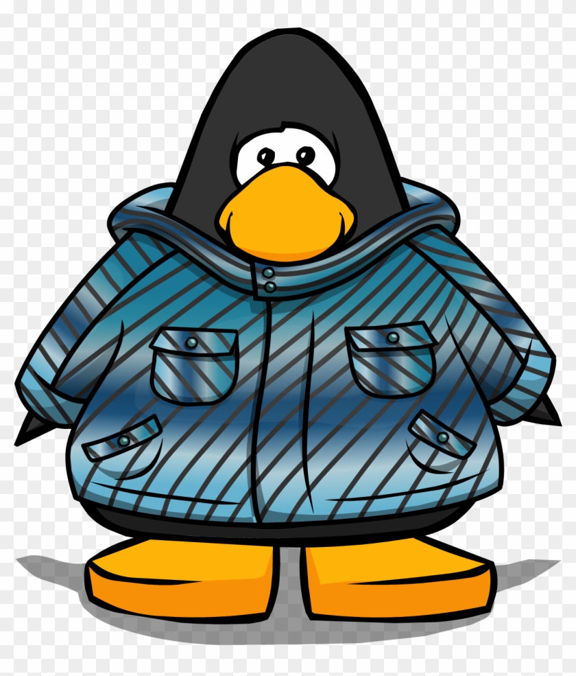 Blue Winter Jacket On Player Card - Club Penguin Boa #802474