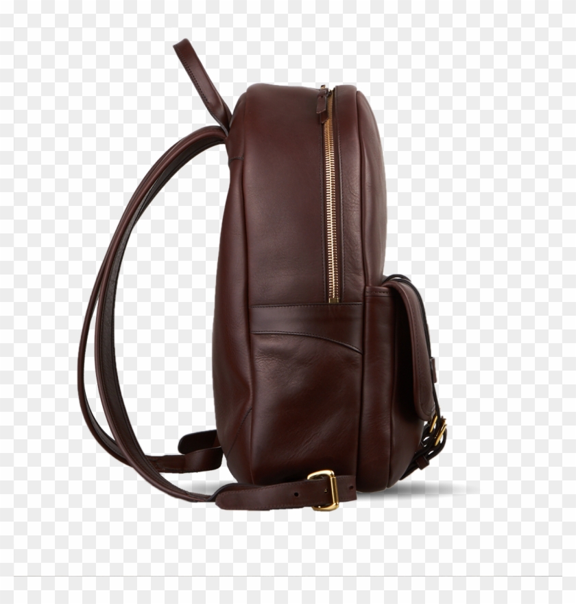 Frank Clegg Chocolate Hampton Zipper Backpack Side - Messenger Bag #802382