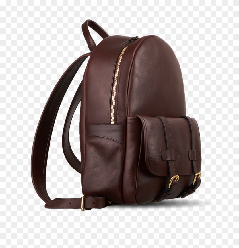 Frank Clegg Chocolate Hampton Zipper Backpack Frontside - Messenger Bag #802392
