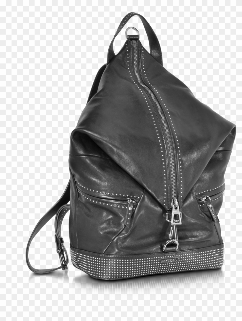 Fitzroy Black Satin Leather Backpack W/mini Studs Jimmy - Jimmy Choo #802616