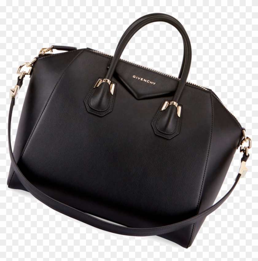 Givenchy Antigona Gold Antigona Pierced Leather Black - Handbag #802620