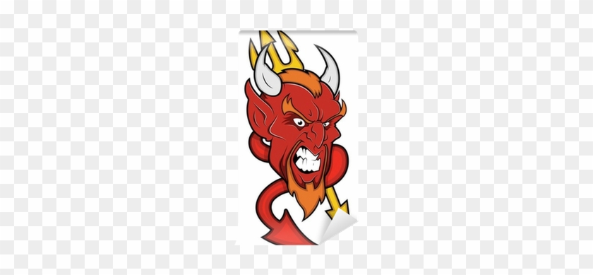 Angry Devil Mascot Vector Illustration Wall Mural • - Illustration #802696