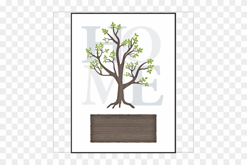 Family Tree Lithograph - Personalized Family Tree Wood 12" X 16" Plaque #803010