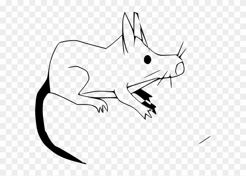 Sitting Rat Cartoon Clip Art - Hewan Tikus Hitam Putih #803193