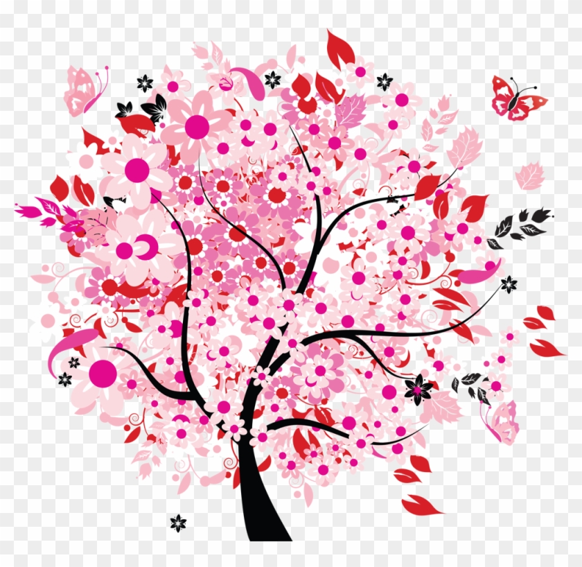 Spring Tree Flower Clip Art - Spring Tree Flower Clip Art #803351