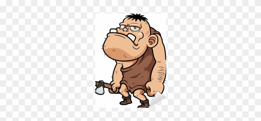 Vector Illustration Of Cartoon Caveman Sticker • Pixers® - Praclovek Kresleny #803706