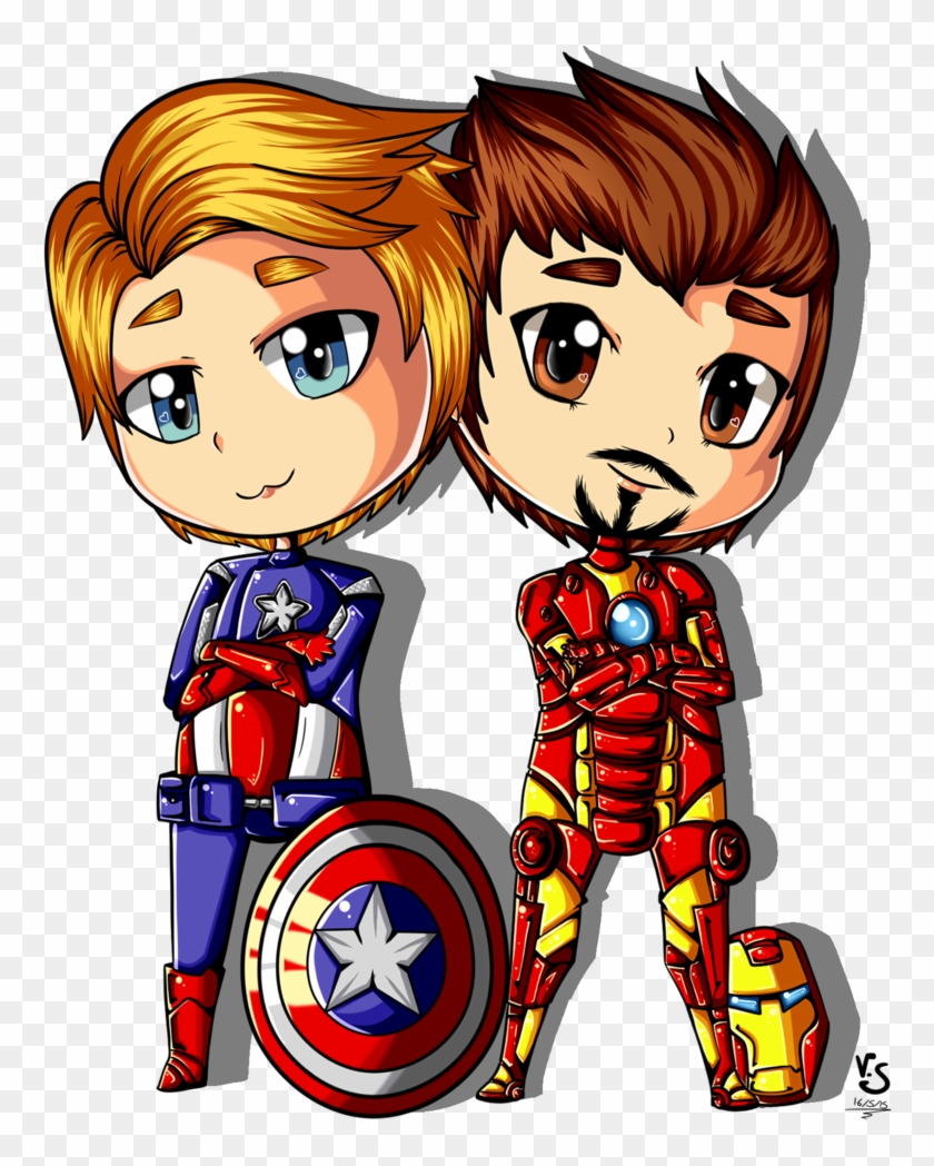 Captain America And Iron Man By Valorie-sonsaku - Iron Man & Captain America Chibi #803762