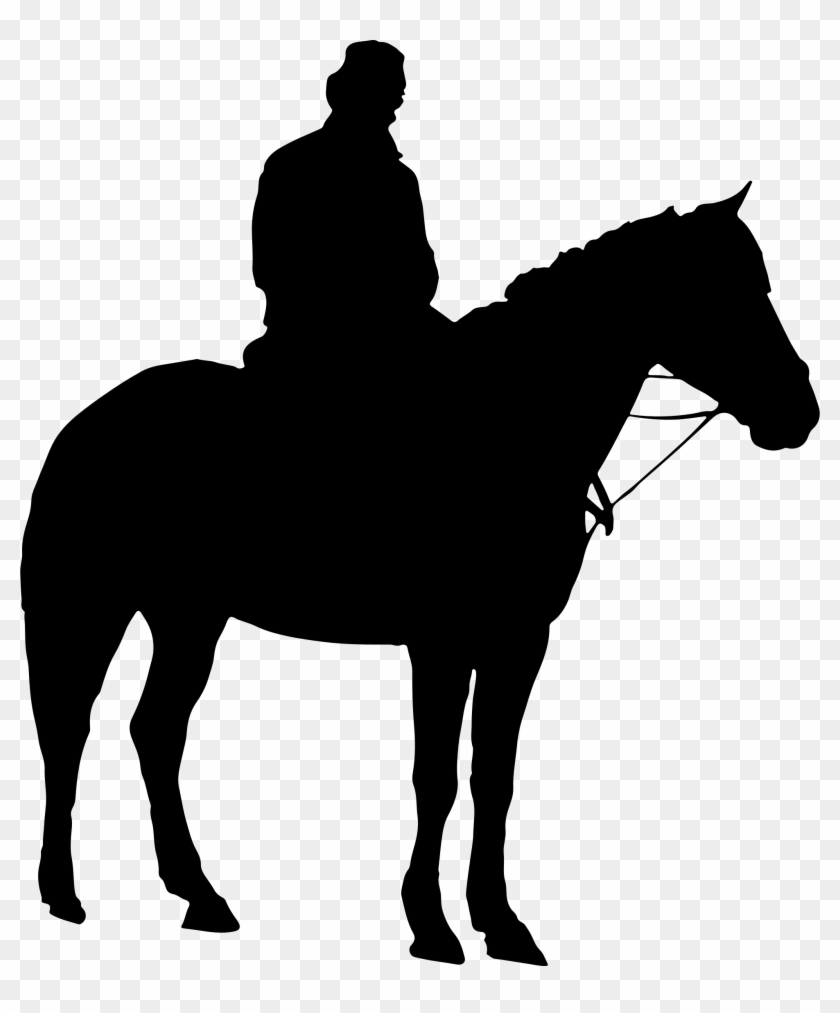 English Pleasure Horse Silhouette For Kids - Man Riding Horse Silhouette #803796