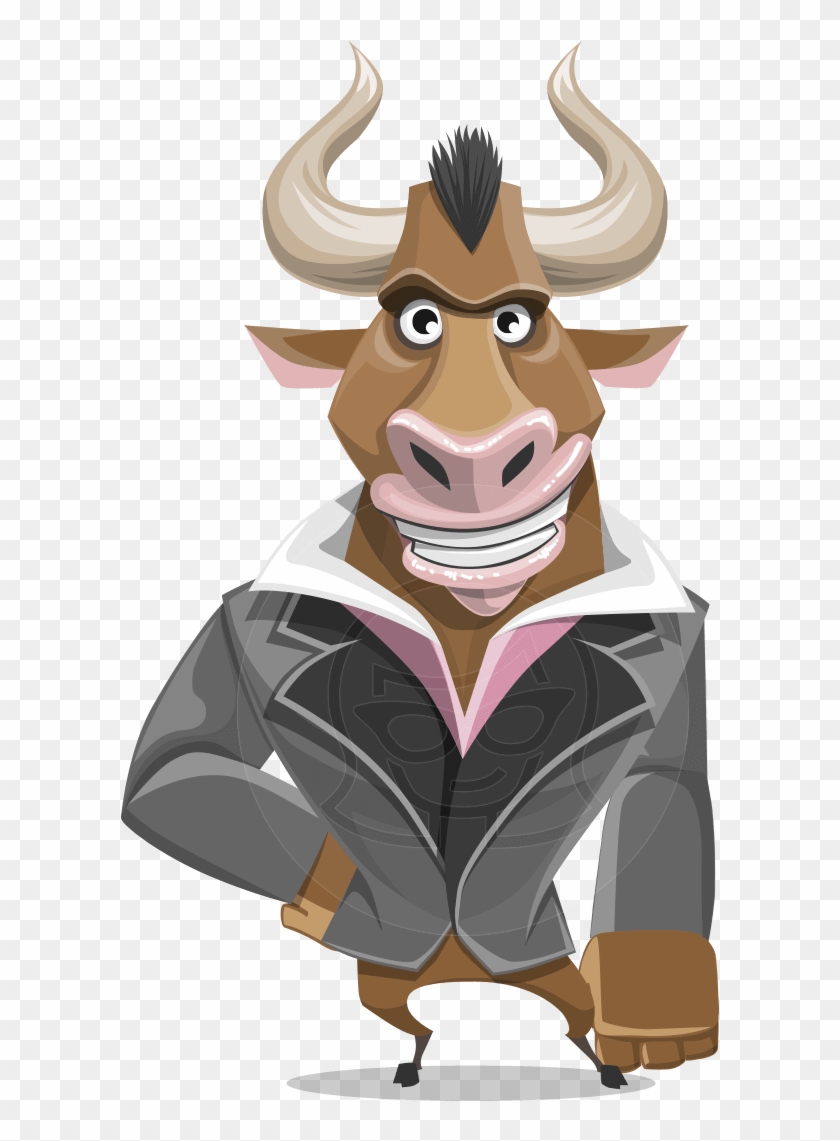 Powerful Bull Cartoon Vector Illustration - Adobe Character Animator - Free  Transparent PNG Clipart Images Download