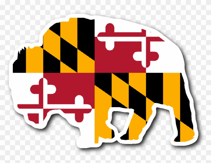 Maryland Buff Dye Cut Sticker 3"x4" Sticker - Maryland State Flag #804083