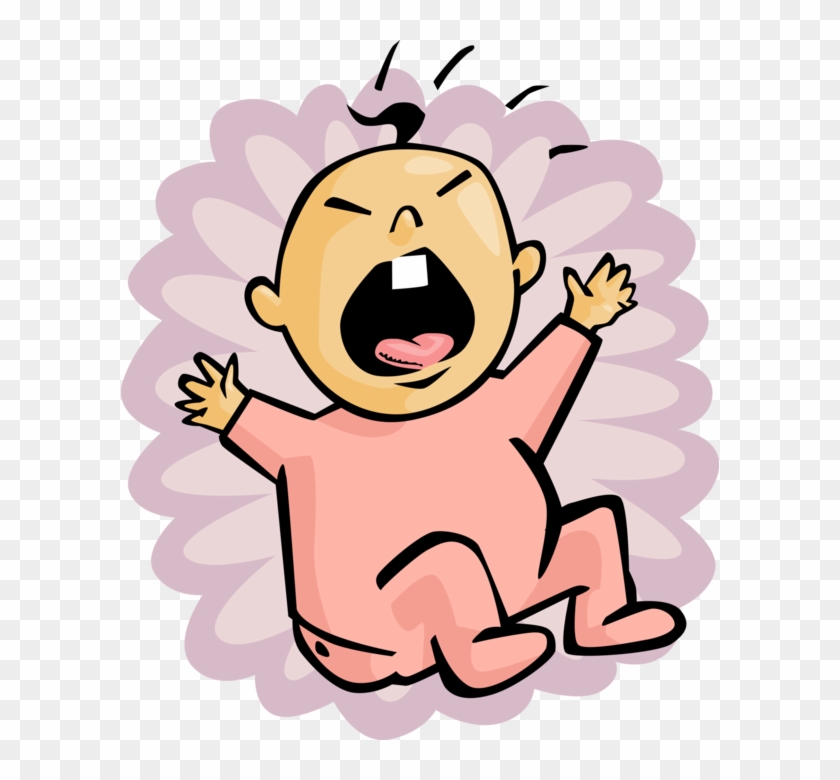 Vector Illustration Of Newborn Infant Baby Crying - Bebe Chorando Desenho Png #804131