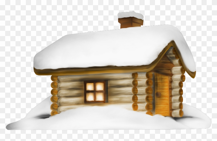 snowy cabin clipart