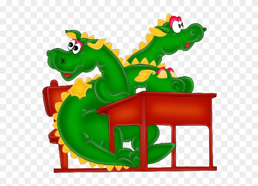 Cute Dragons Cartoon Clip Art Images - Funny Cartoon Dragon School #804248