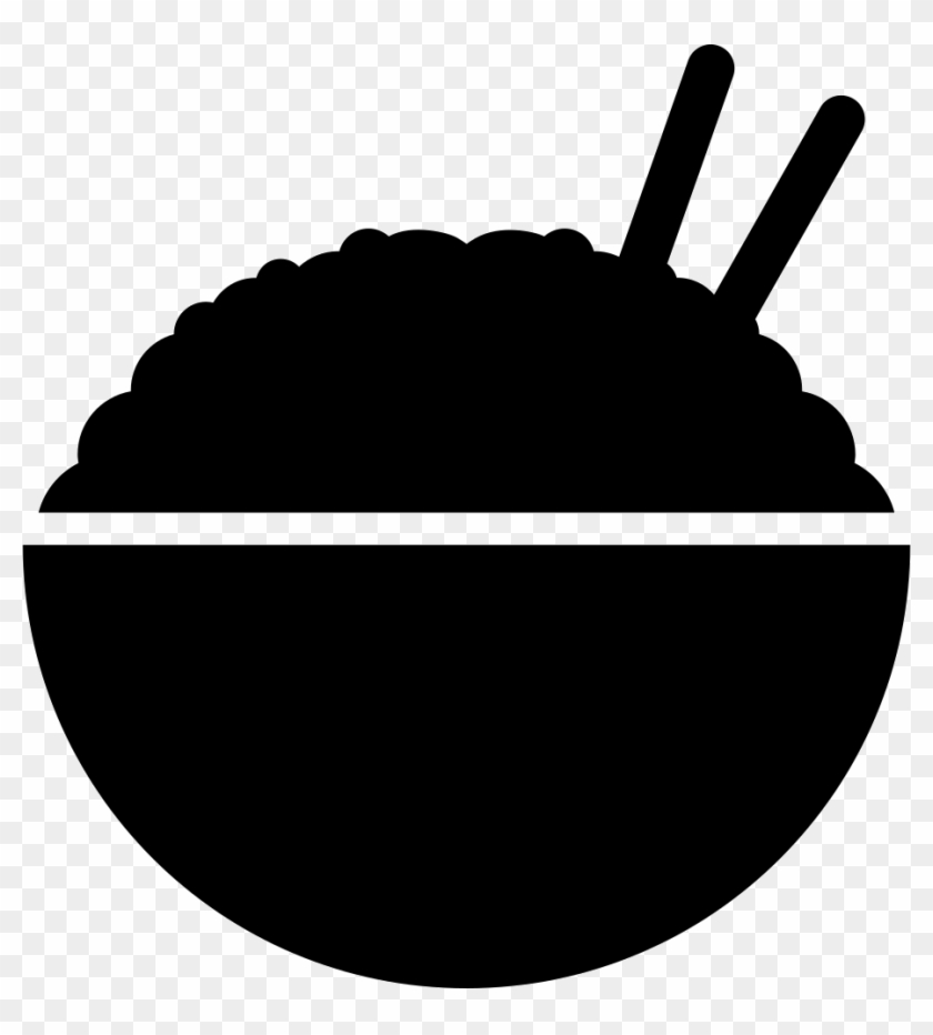 Rice Bowl With Chopsticks Vector - Rice Bowl Silhouette #804646