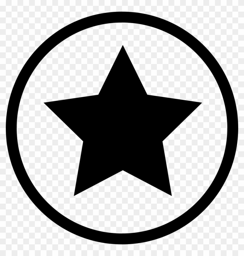 Star Black Shape In A Circle Outline Favourite Interface - Star Wars Republic Symbol #804696