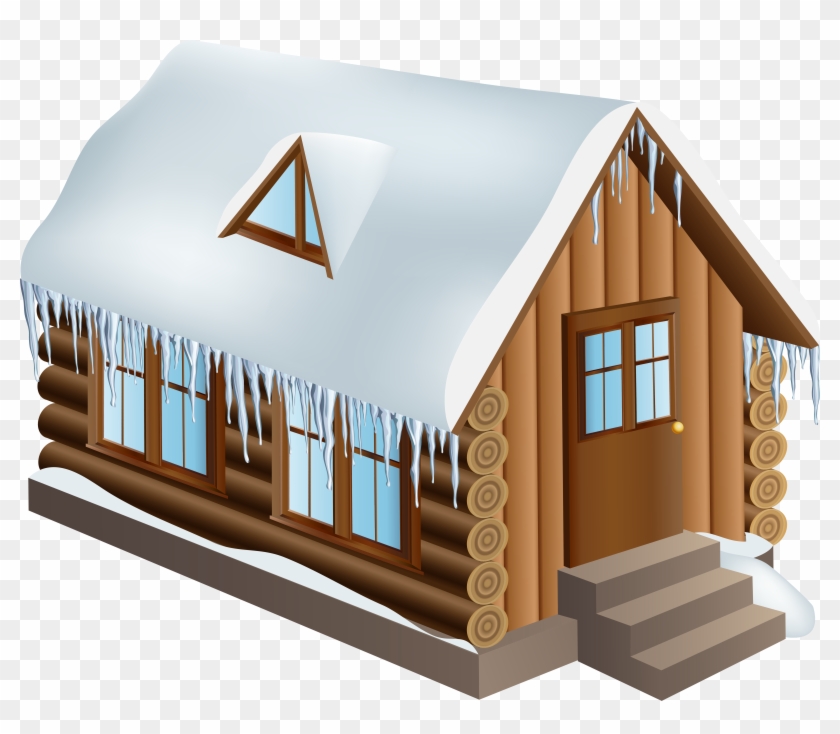 Cabin In Winter Clipart Png #804781