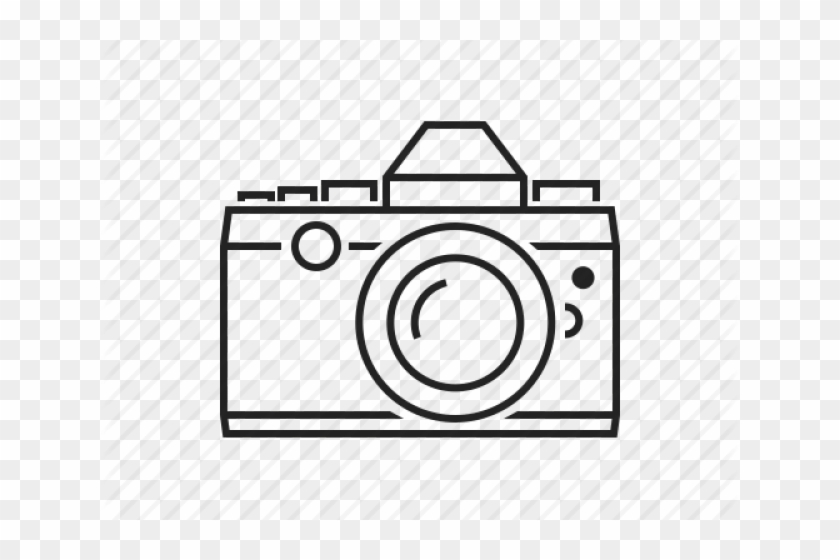 vintage camera vector outline