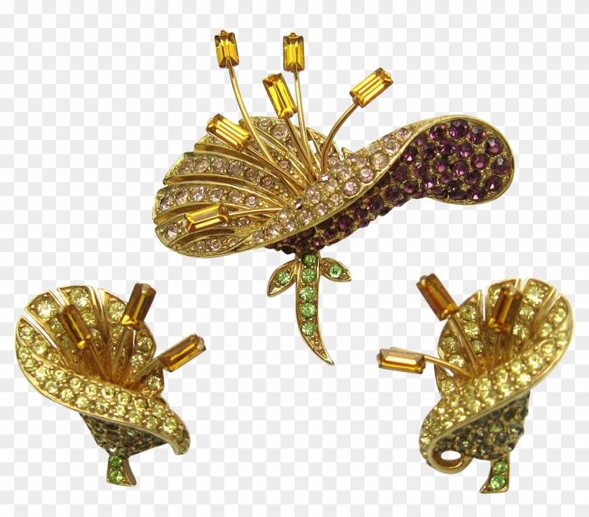 Unique And Rare Boucher Set Of Brooch And Earrings - Brooch #804917