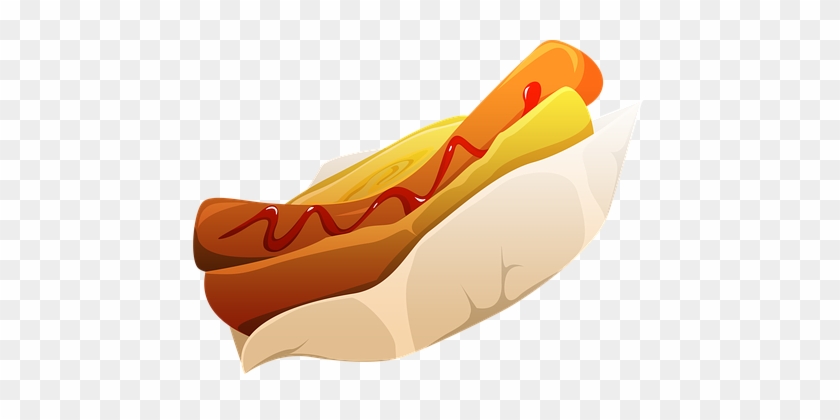 Hot Dog, Fast Food, Food, Sausage, Bun - Hot Dog #805182
