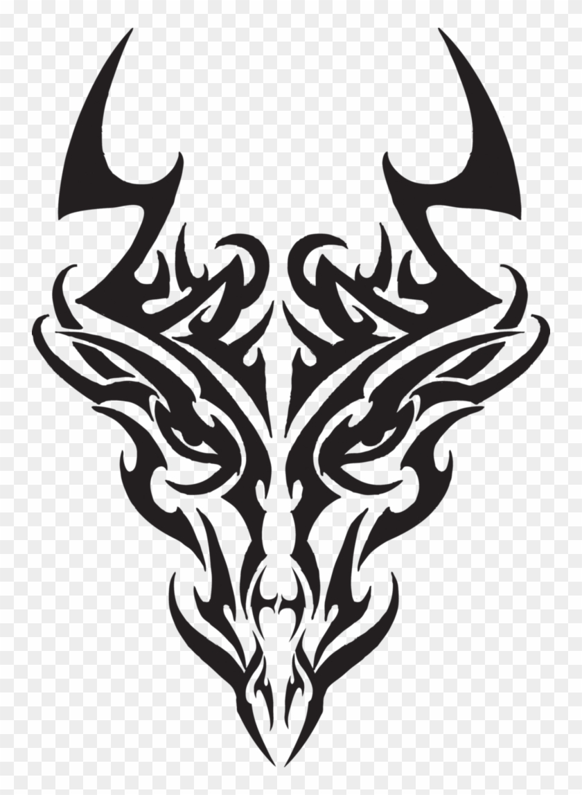 Tribal Dragon Head By Liren - Tribal Dragon Head Tattoos Designs #805364