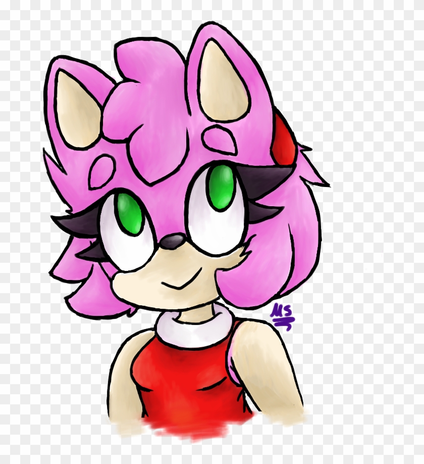 Amy Rose~digital Bust By Mystic-shadows - Cartoon #805456