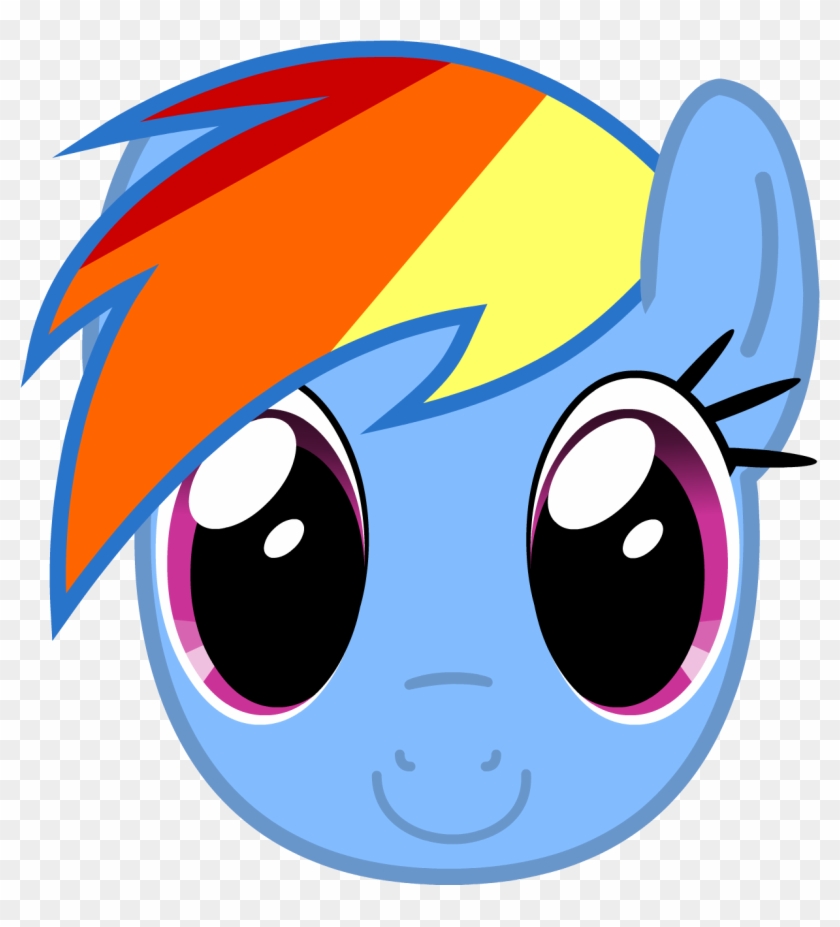 Rainbow Dash Front By Uber Dragon - My Little Pony Headshot #805521