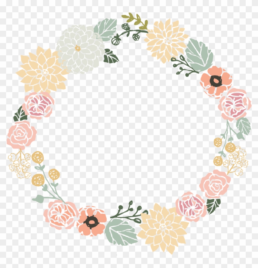 Vintage Flower Clipart Flower Wreath - Vintage Flower Frame Vector Png #805551