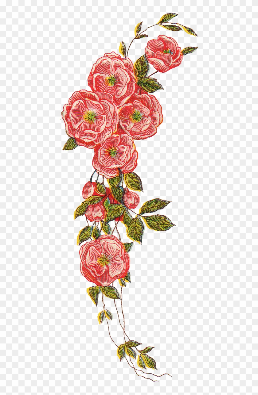 Drawn Vintage Flower Transparent - Vintage Flower Design Png #805563