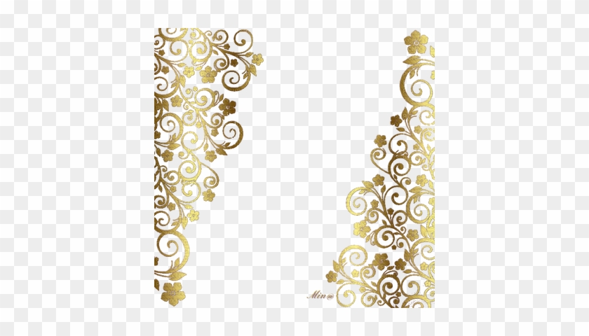 Vintage Floral Frame Vector Png Deco Png Floral Gold, - Gold Floral Pattern Png #805580