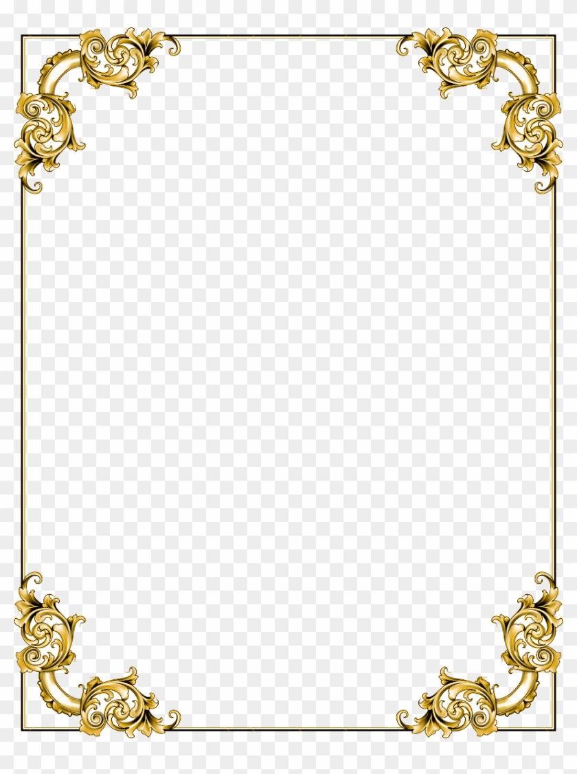 Gold Border Frame Png Transparent Image - Gold Border Frame Png #805591