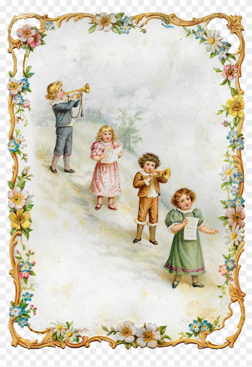 Victorian Vintage Greeting Printable Image Children - Cartoon #805626
