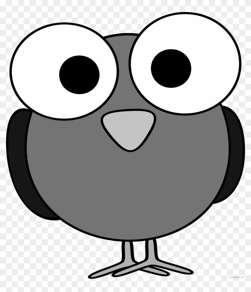 Amazing Bird Animal Free Black White Clipart Images - Cartoon With Big Eyes #805680