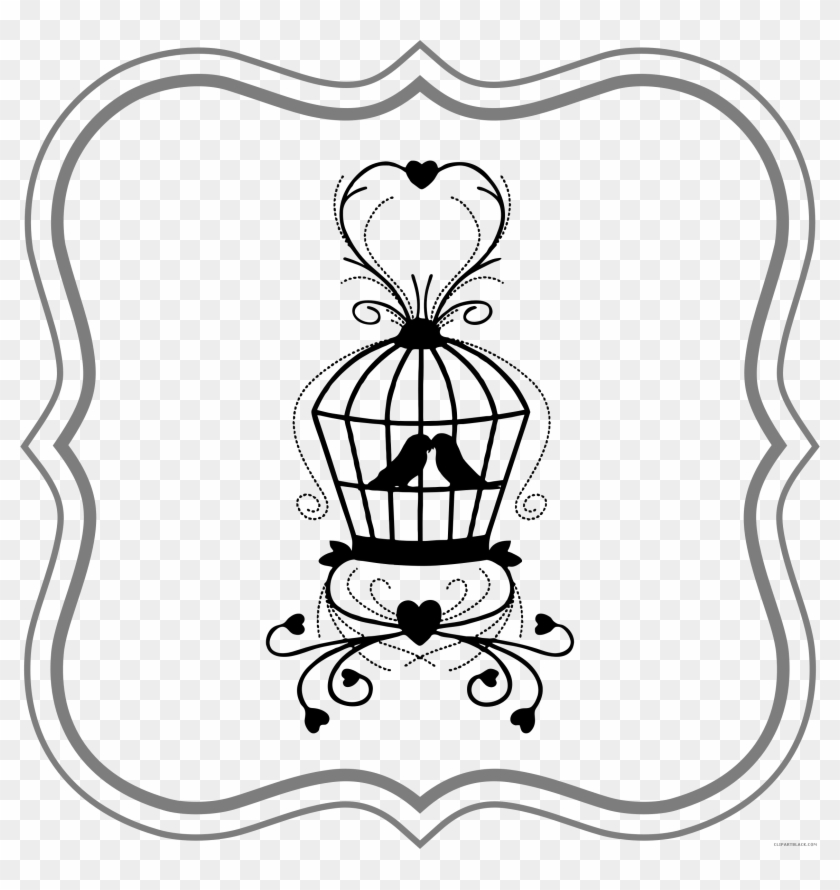 Birdcage Animal Free Black White Clipart Images Clipartblack - پروانه فعالیت سازمانهای مردم نهاد #805688