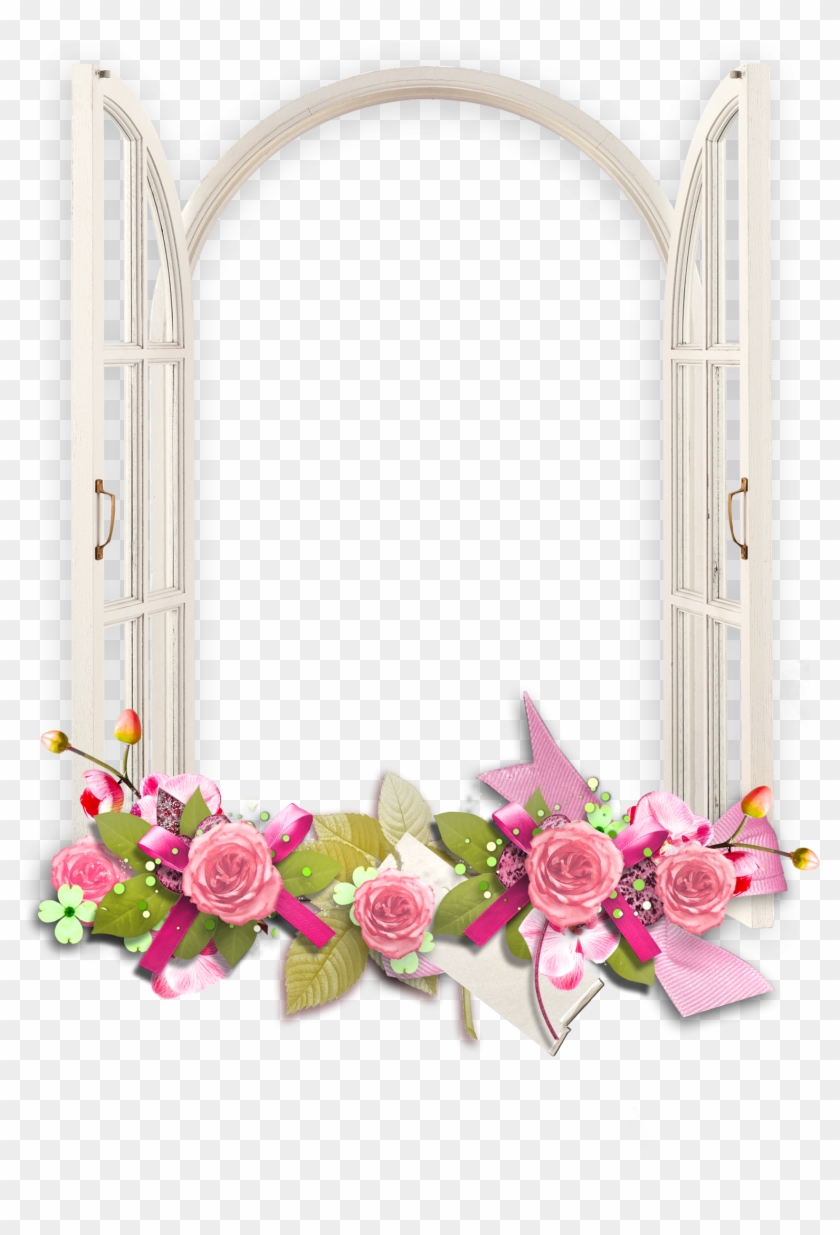 Window Picture Frames Clip Art - Transparent Png Flower Frame #805699