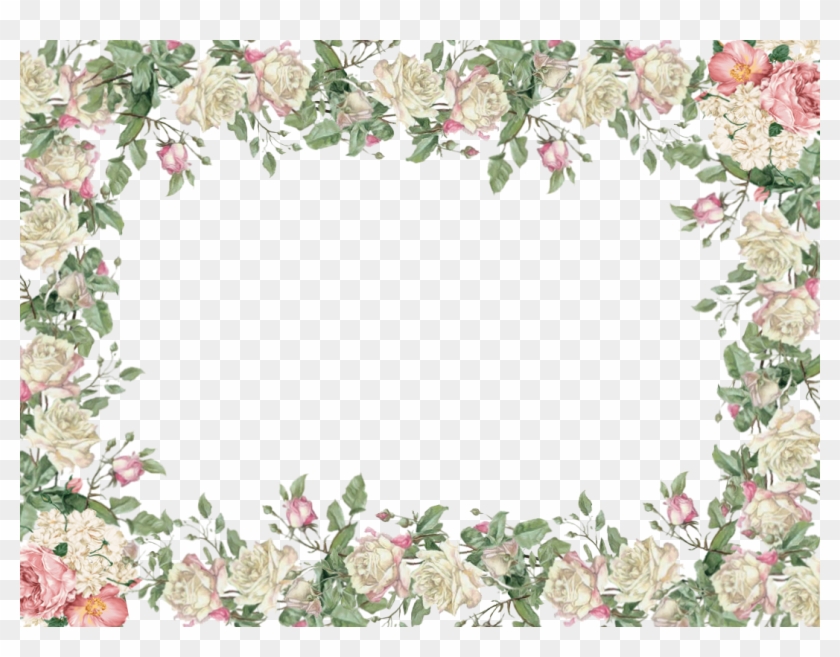 White Vintage Rose Frame Png - White Vintage Rose Frame Png #805761