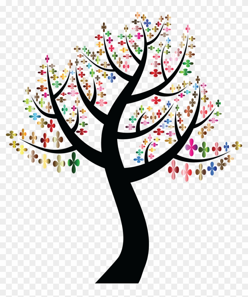 Free Clipart Of A Colorful Clover Shamrock Tree - Tree With Colorful Leaves #805768