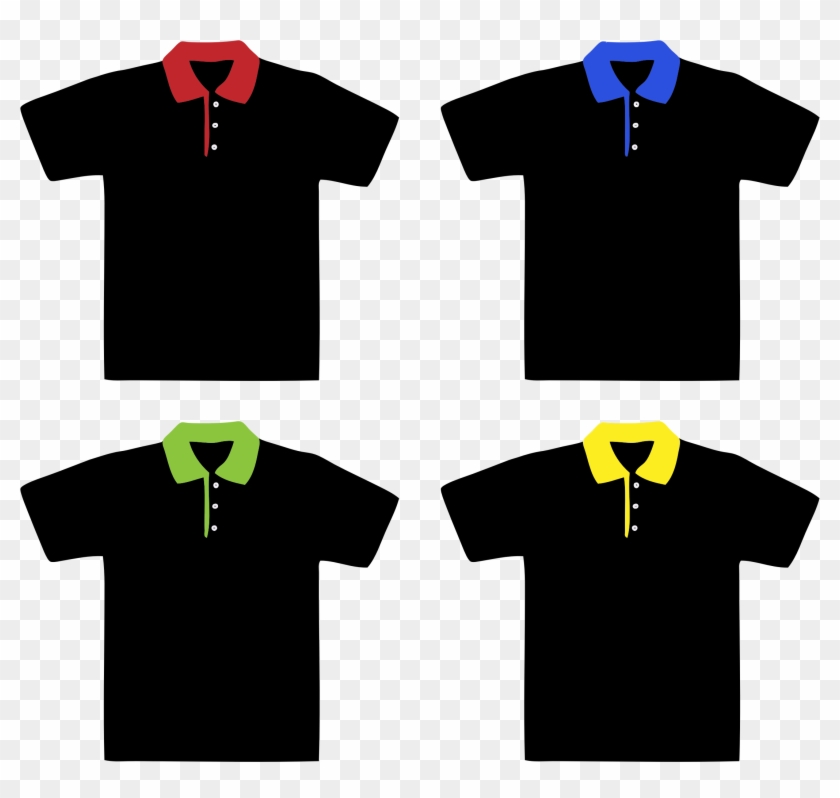 Misfortune Tap touch Polo Shirts 2 - Camisa Polo Preta Com Gola Amarela - Free Transparent PNG  Clipart Images Download