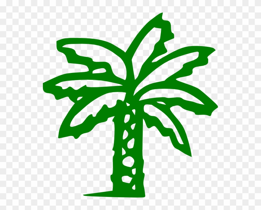 Green Tree - Palm Tree Clip Art Black #805818
