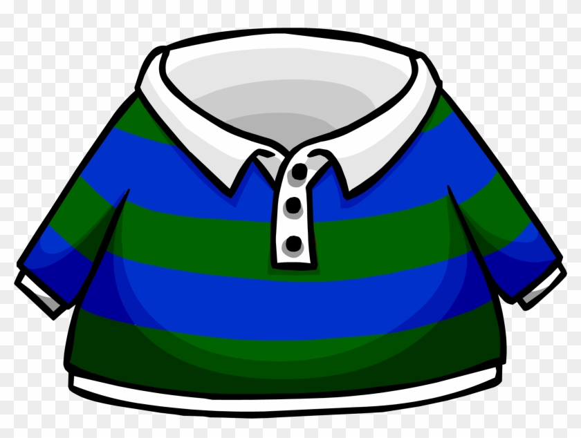 Green Striped Rugby Shirt - Club Penguin Beta Shirt #805955