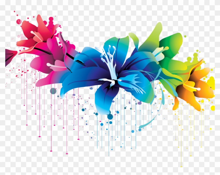 Flowers Vector Art Colorful Wallpaper - Colorful Floral Design Png #805957