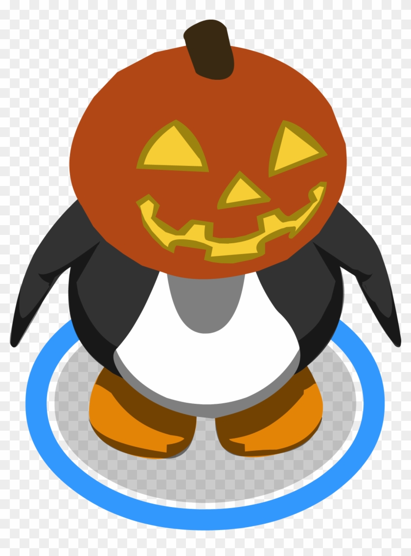 Glowing Pumpkin Head Ingame - Club Penguin 3d Penguin #806215