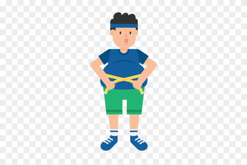 Fat Man Measuring Waist Cartoon - Fat Svg #806240