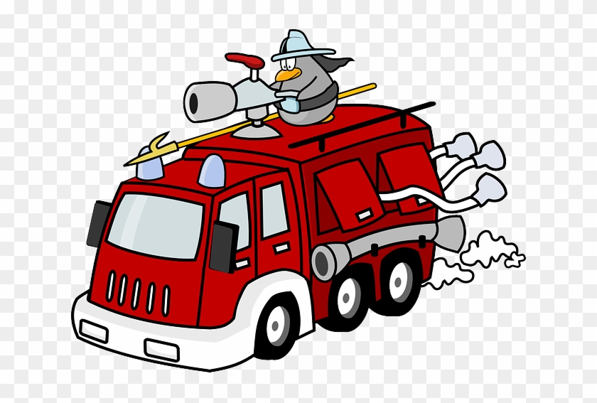 Icon, People, Fireman, Fire, Engine, Car, Cartoon - Fire Department Clip Art #806274