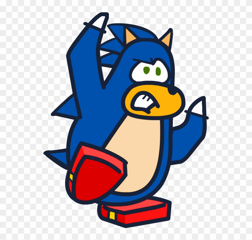 Sonic Penguin Hurt - Club Penguin Custom Sonic #806398