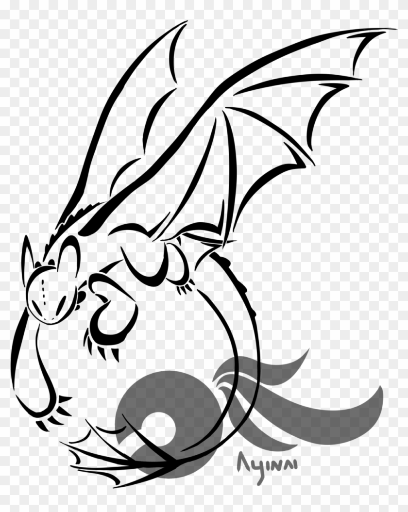 Dragibuz 549 28 Toothless Tattoo Design By Ayinai - Toothless Dragon Tattoo Designs #806778