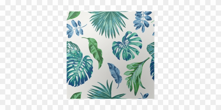 Seamless Exotic Pattern With Tropical Leaves - Tropical Leaves Vector Illustration #807024