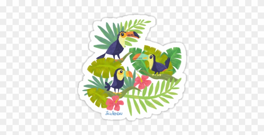 A Whimsical Pattern Of Adorable Toucans Looking To - Toucan #807160
