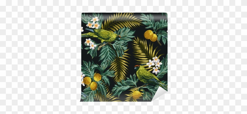 Seamless Tropical Pattern With Leaves, Flowers And - Sleeve Duo For Apple Macbook Pro 13" - Black/leaf Pattern5 #807198